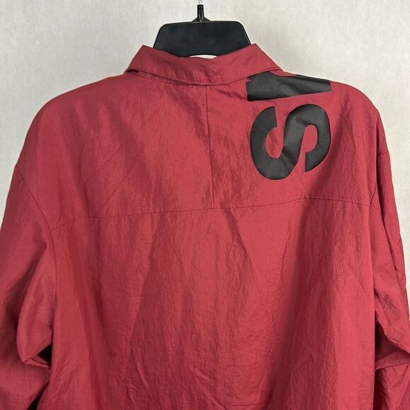 Adidas Big Logo Colorblock Jacket Windbreaker Sz Medium Orange Red Pink Black - Picture 8 of 12